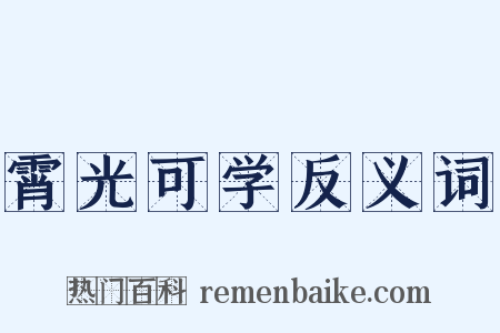 霄光可学反义词是什么意思的图片